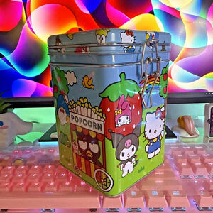 Hello Kitty & Friends Tin Container Blue Hinged Square Jar My Melody 2024 Sanrio